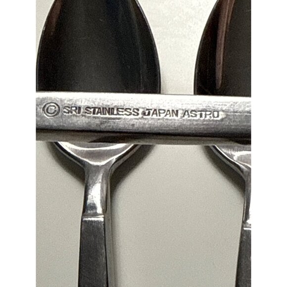 Vintage SRI Astro by Stanley Roberts Japan Stainless Steel Teaspoons Set Of 5 - Picture 2 of 3